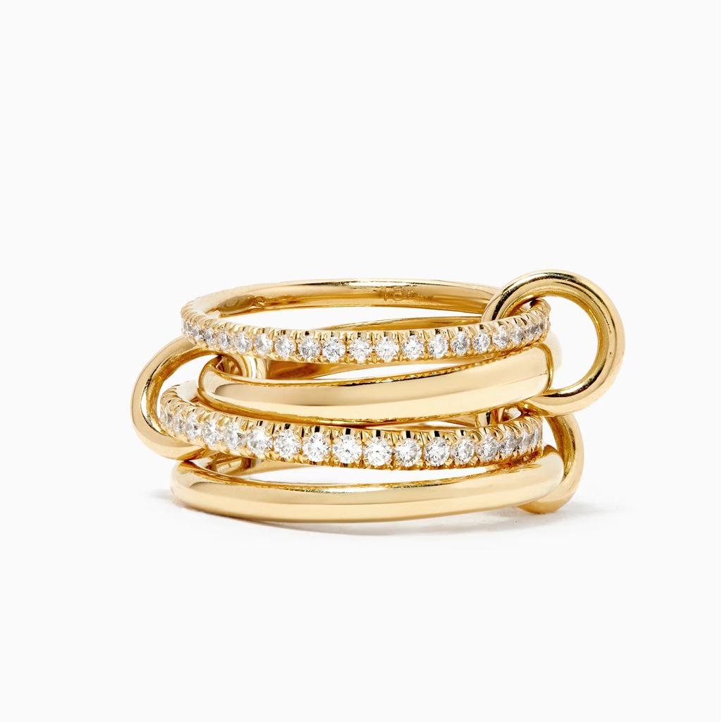 Copper Metal Luxury Multiple Levels Of Interlocking Zircon Ring Designed For Women Daily Life Trendy Fashion High Quality High Quality Fine High
