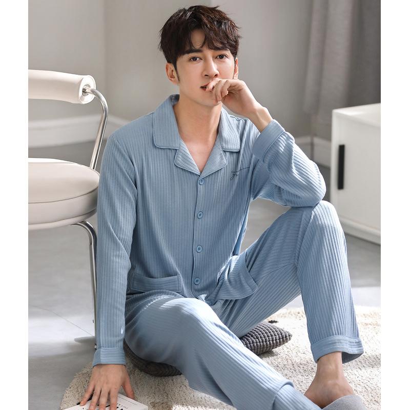 

Пижама мужская весенне-осенняя с длинным рукавом, модальная, тонкая, утепленная, больших размеров, весенне-летняя, на четыре сезона, домашняя одежда, летний костюм 3XL