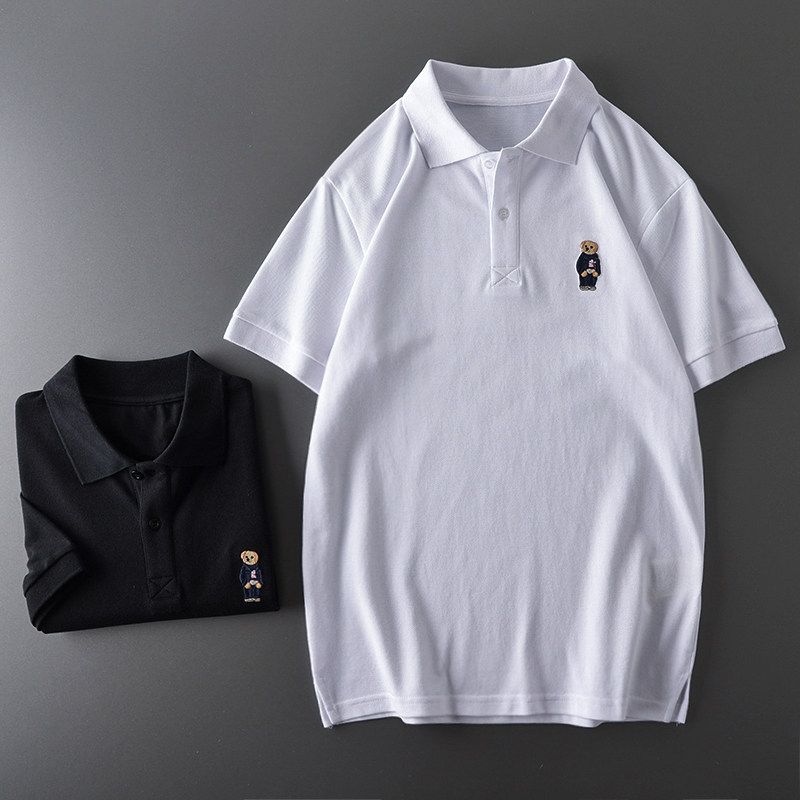 Export Overplus Order American Vintage Embroidery Polo Shirt Men's Short Sleeve T-shirt Summer Cut the Tag Off Original Single Men's Clothing Clothes
