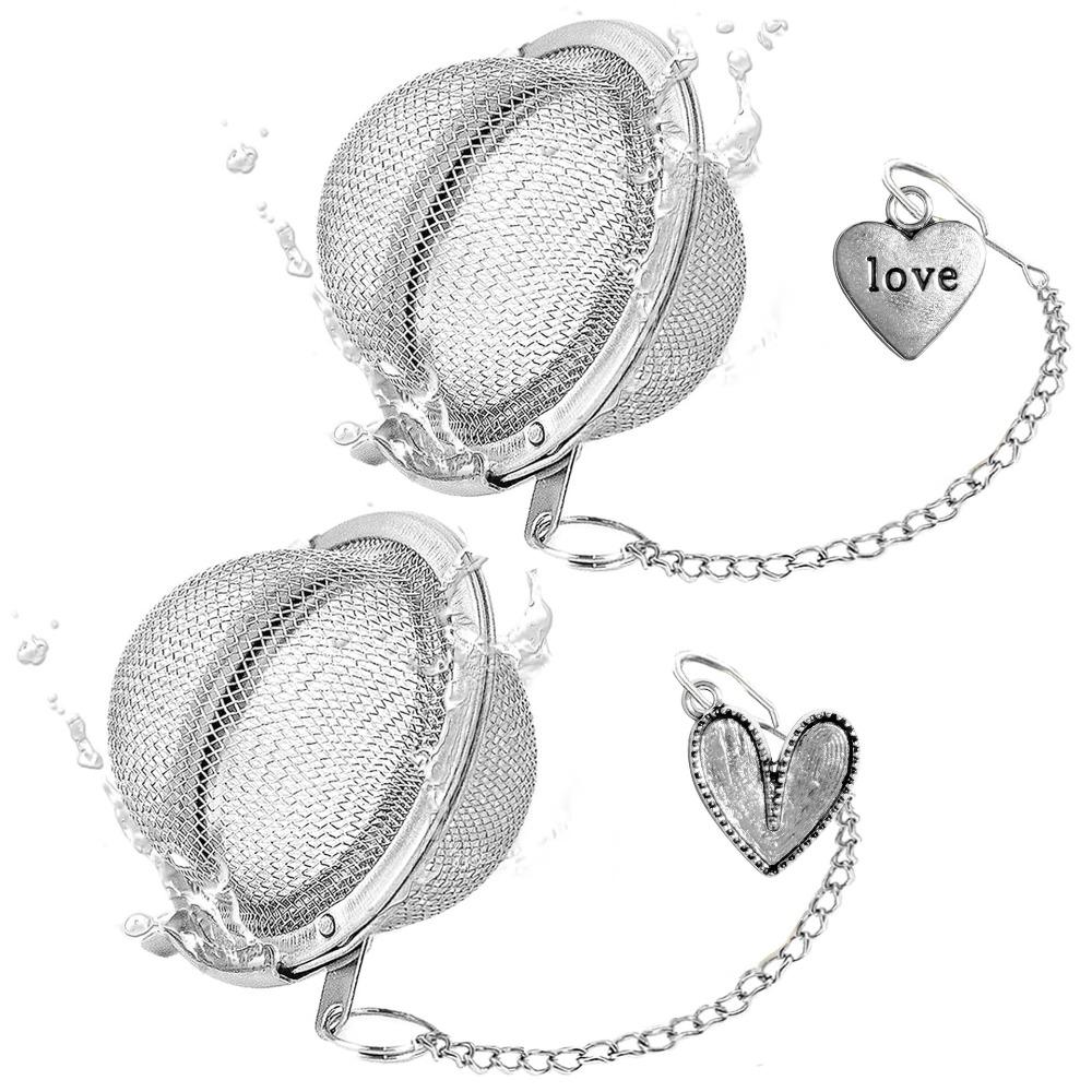 

2PCS Stainless Steel Tea Filter Ball with Decorative Pendant Spice Ball Tea Strainer Cooking Style G