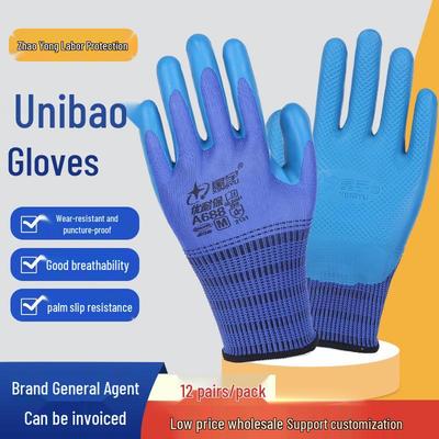 Unibao Halbgetauchte Atmungsaktive Anti-Rutsch Gummihandschuhe