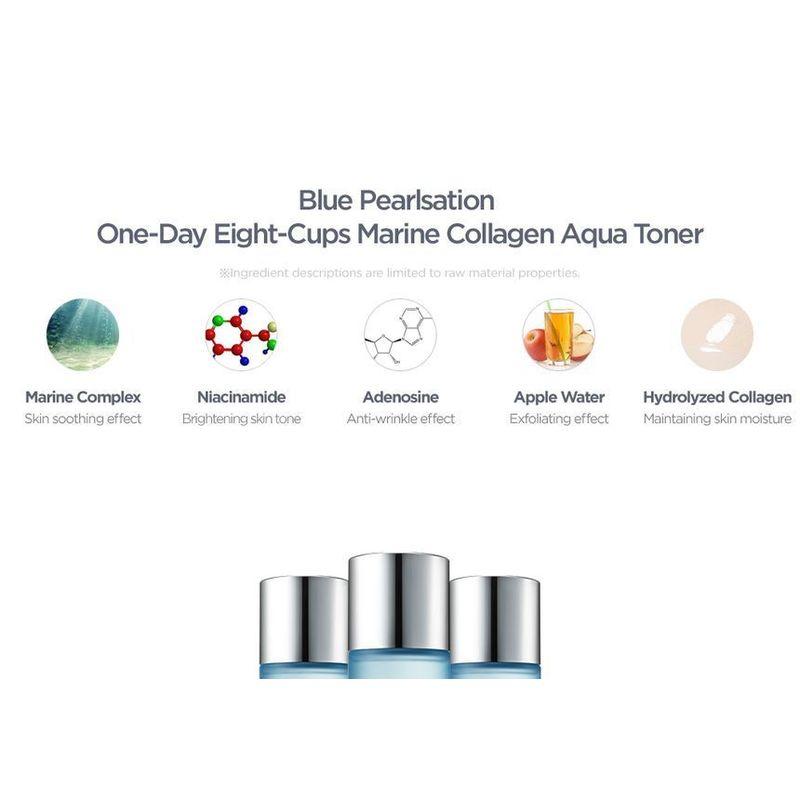 KLAVUU - Blue Pearlsation One Day 8 Cups Marine Collagen Aqua Toner 140ml
