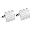Funny Mens Laser Grid Pattern Square Cufflinks
