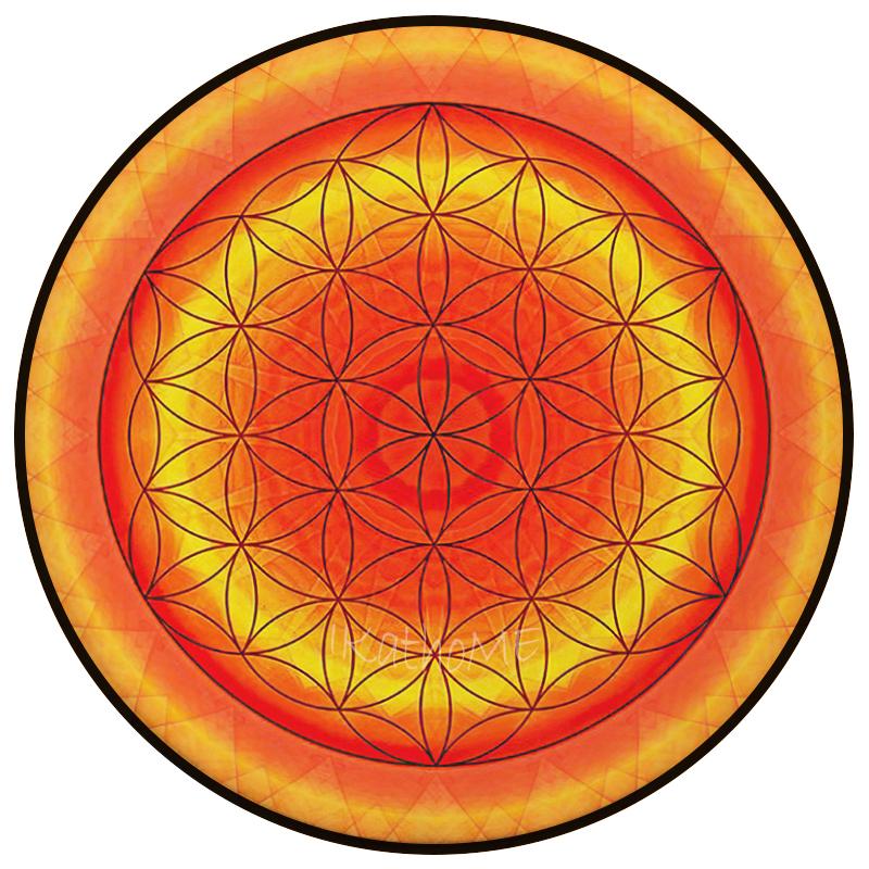 Home Decor Yin Yang Tai Chi Flower of Life Gym Round Carpet Indian Buddha Yoga Mat Non-slip Doormat Foldable Dropshipping