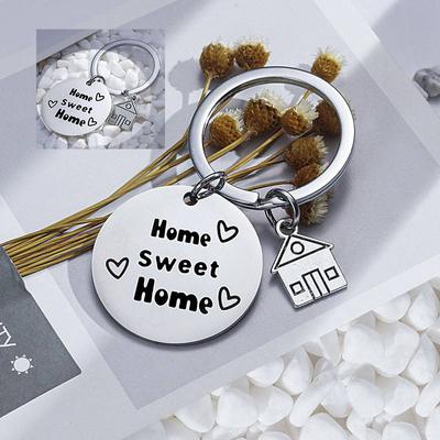 Rugzak Hanger Huis Sleutelhanger Housewarming Rond Cadeau Metaal Schattig Zoet Huis