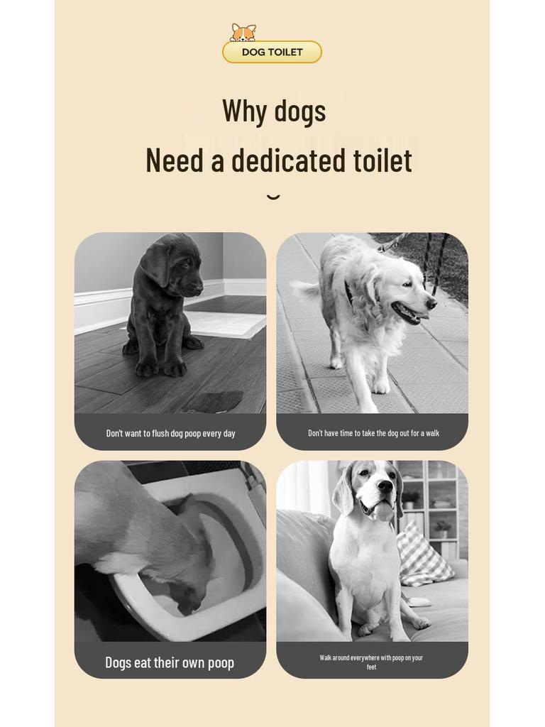 Anti-Splash Dog Toilet - Easy Clean Potty with Post for Medium and Small Dogs