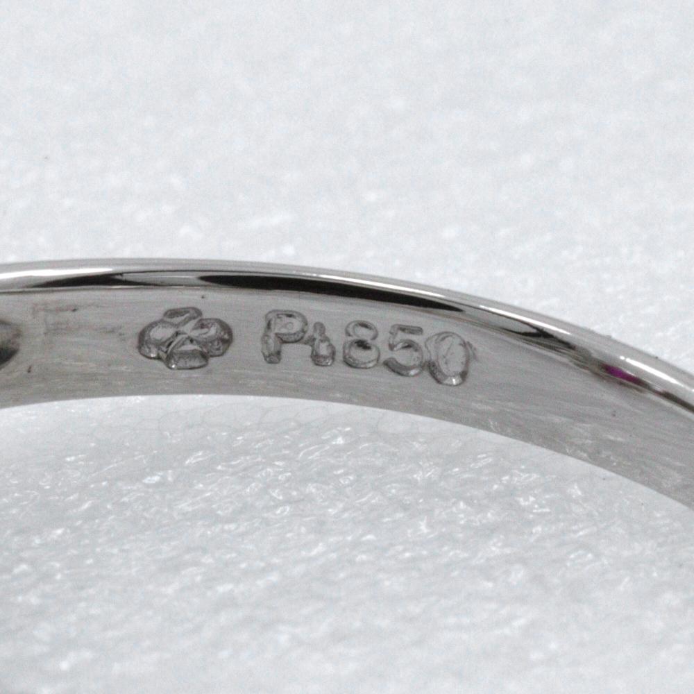 Ring Pt850Platinum/Ruby/diamond #6.4(US Size) 3.4g Women Used