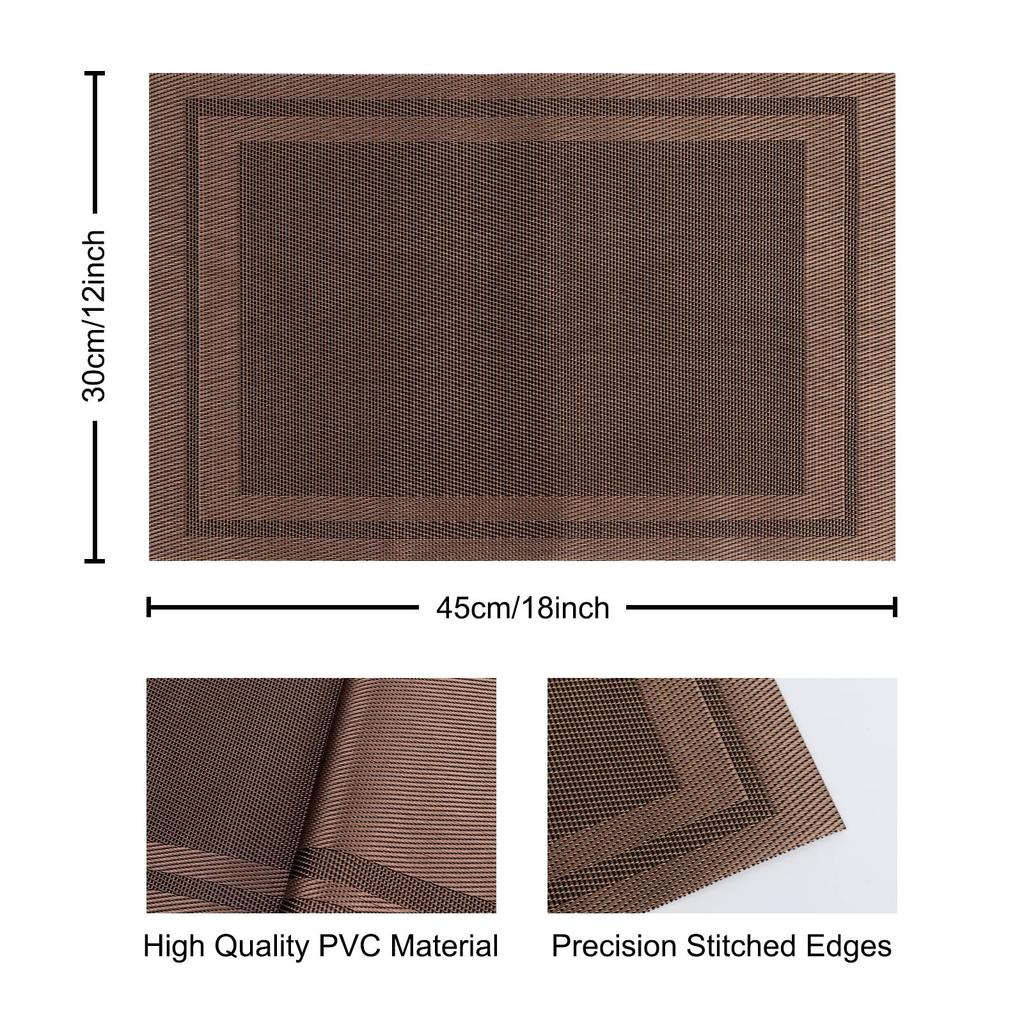 Jednoduchý rámový prostírání tkaný snadno čistitelný Evropský tepelně izolační podložka pod hrnek Teslin stolní podložka hotelová domácí PVC západní jídelní podložka