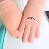 Winter Velvet Thickened Student Gloves Women's Winter Cold Protection and Warmth Cute Smiley Couple Five-finger Cotton Gloves