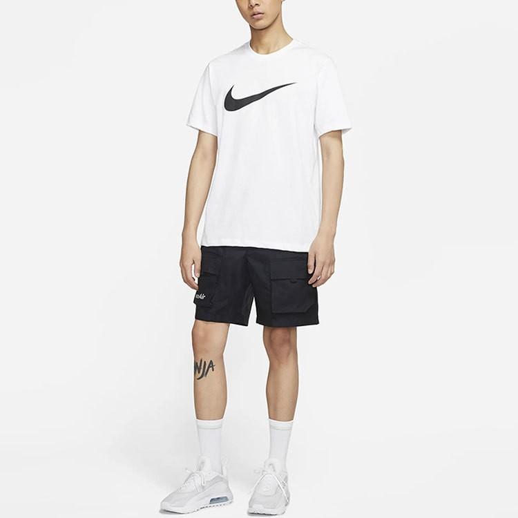 Nike Large Logo Casual Soccer Sports Short Sleeve T-Shirt for Men In White