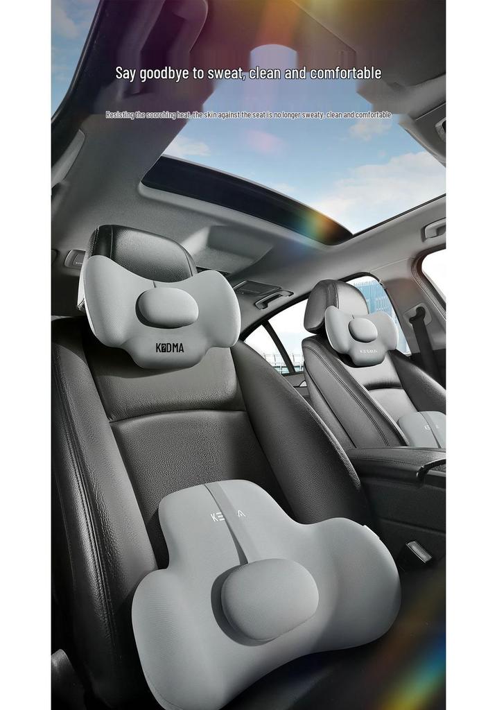 Memory Foam Car Seat Headrest and Lumbar Support Pillow Set