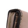 Used Bee Compact Zip Wallet (10656) S8001CVQR 7941, Bee Grain Calfskin, Snap Button, CD Logo, Rose Beige, Women's from