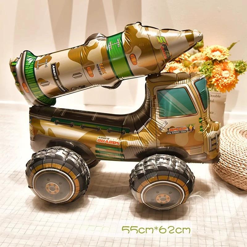 

3D сборка мальчик автомобиль танк инженерная машина экскаватор алюминиевая пленка игрушка воздушный шар день рождения украшение сцена макет