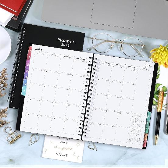 2026 Planner - Weekly & Monthly Planner 2026, Planner 2026, From January 2026 - December 2026, 6.25 in × 8.3 in, Flexible Cover, Twin-Wire Binding -