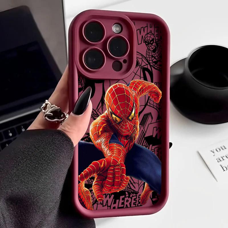 Marvel Spider Man Cool Spiderman Phone Case For iPhone 17E 11 12 13 14 15 16 17 Pro Max Fundas 17 Air Plus 16e 13Mini Back Cover