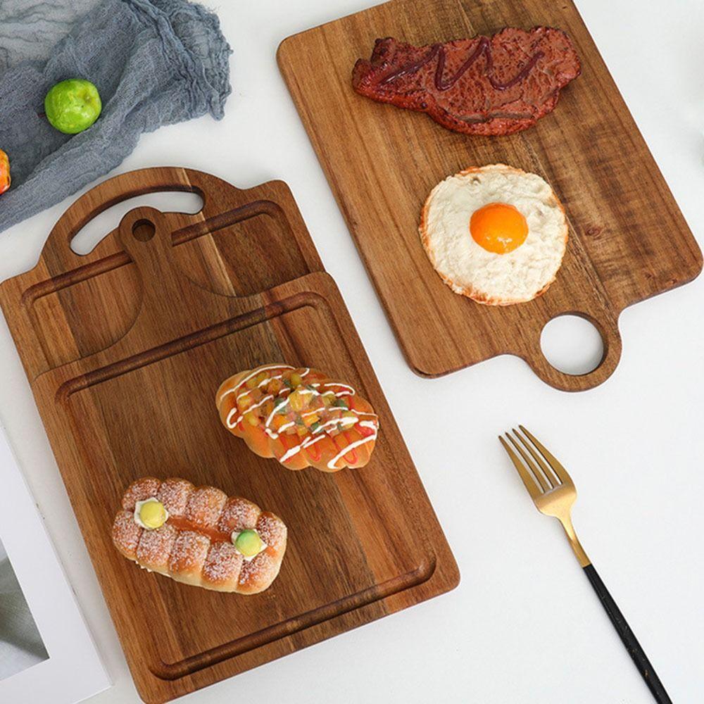Multi-Purpose Charcuterie Serving Tray Sap Groove Pizza Pan Durable Steak Board Bread