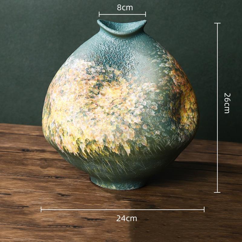 Kaba Seramik Vazo Fırında Dönüşmüş Porselen Vazolar Vazo Çiçek Düzenleme Aksesuarları Çin Tarzı Retro Kavanozlar