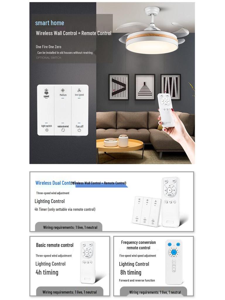 Smart LED Ceiling Fan Light for Home and Study - Modern Design for Bedroom or Restaurant