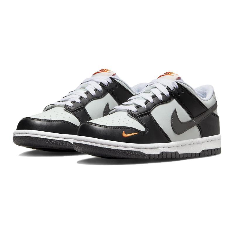 Nike Dunk Low Black Bright Mandarin Mini Swoosh GS Sneakers FN7784-001