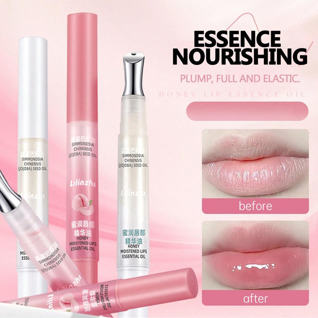 1pc Transparent Lip Gloss, Non-Sticky Lip Oil, Original/Peach Flavored Tinted Lip Gloss, Reduces Lip