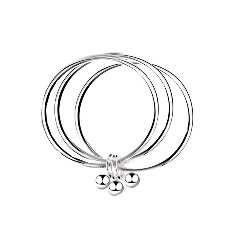 Three Lives Three Worlds White Copper Bracelet with Engraved "520" Bell - New Style Gift for Girlfriend