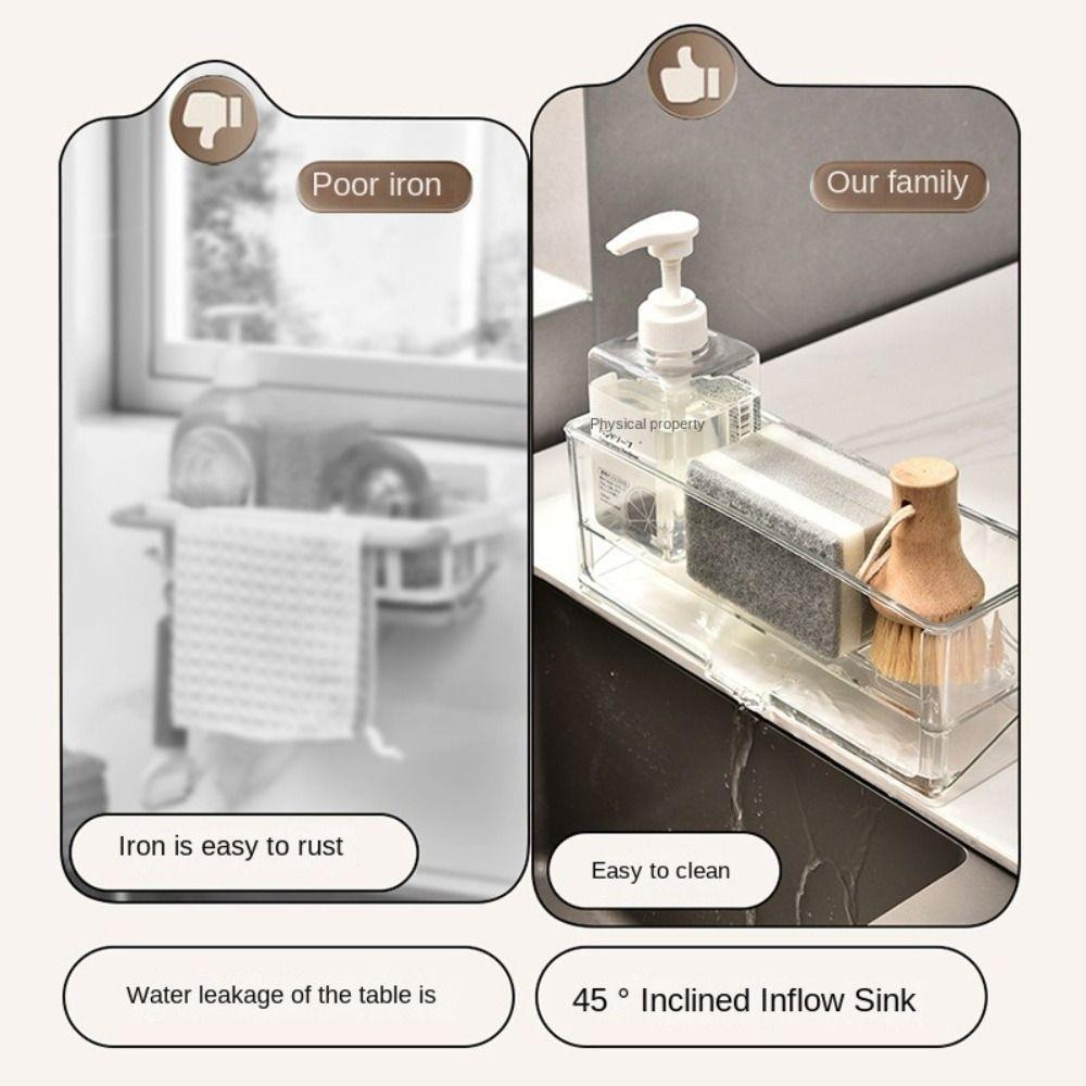 Detachable Partition Self-Draining Kitchen Sink Organizer Quick Dry Shower Storage Holder  Shampoo
