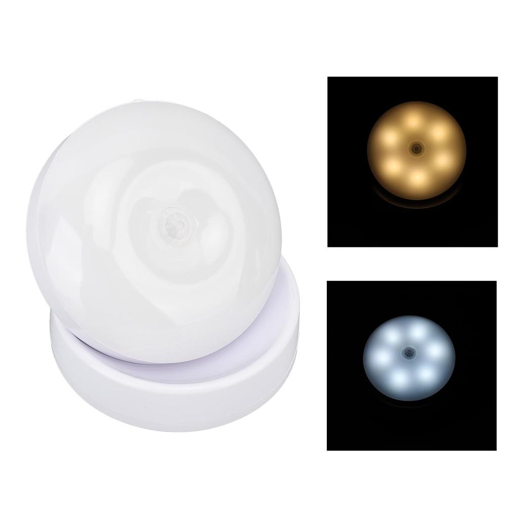 LED Motion Sensor Night Light ABS 360 Degree Rotating Rechargeable Induction Wall Lamp for Stair Clo