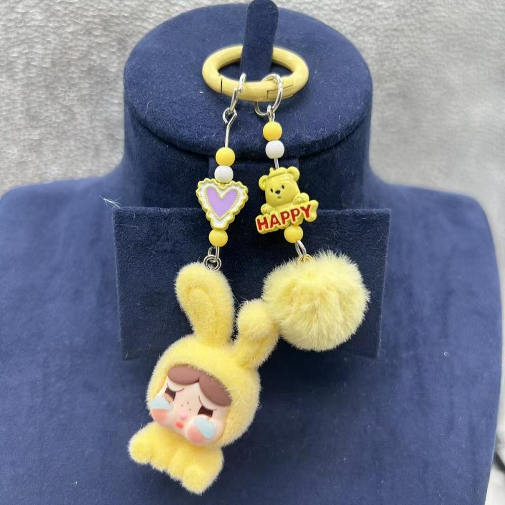 New CryBaby Keychain Kawaii Car Keychain Doll Bag Pendant Girl Heart-shaped Cartoon Moe Grain Bag Chain Pendant Gift