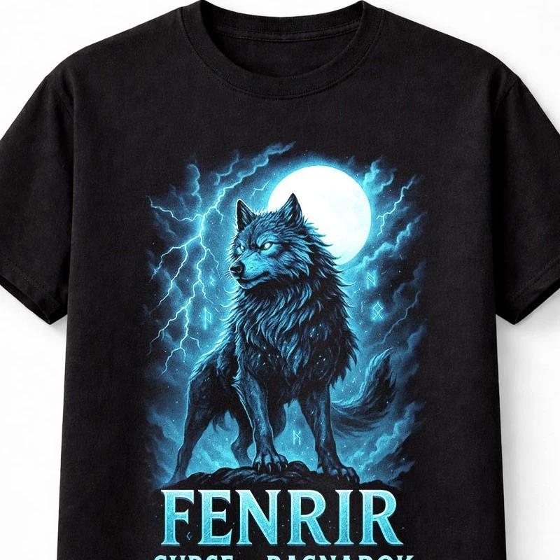 Fenrir Wolf Ragnarok Norse Mythology Graphic Unisex TShirt S