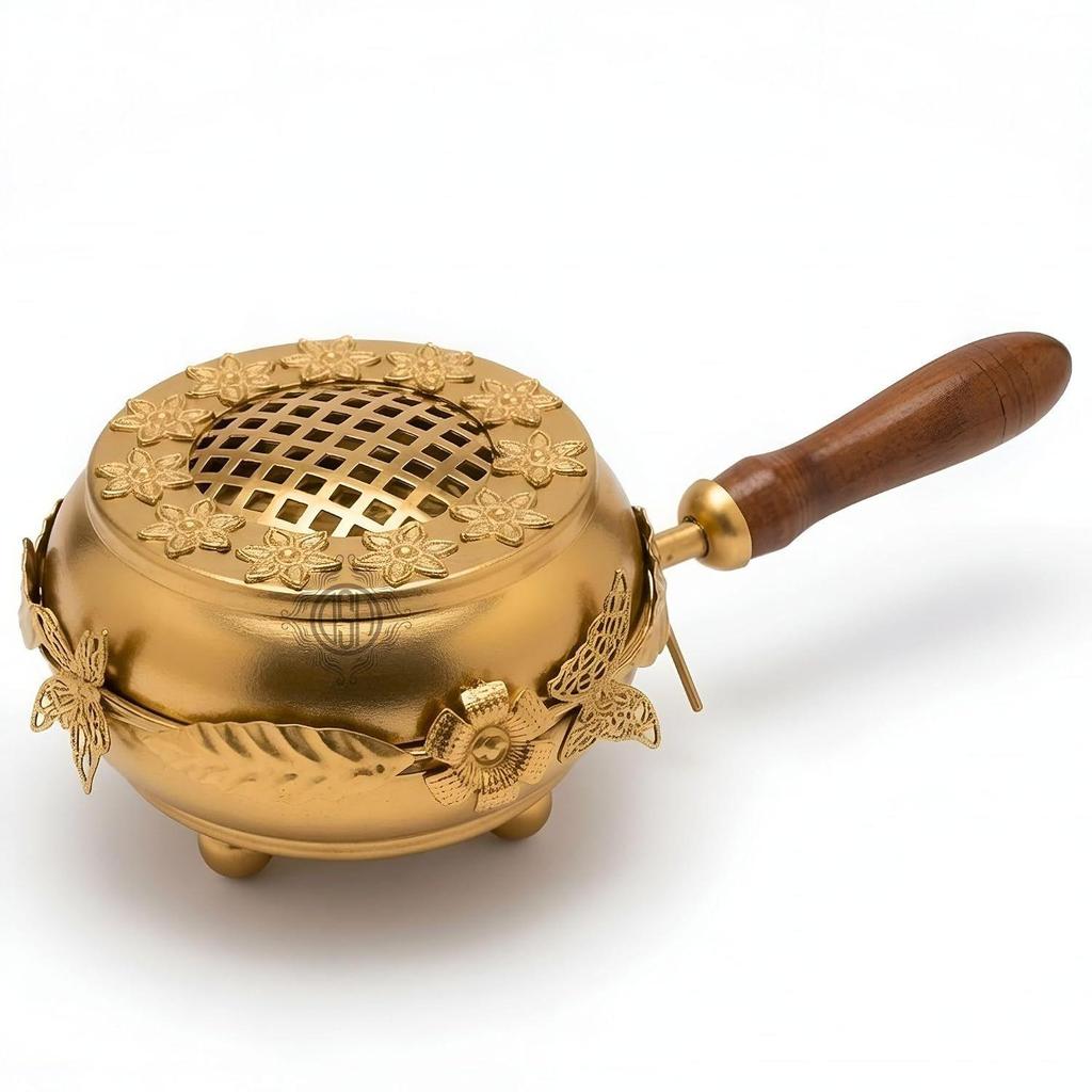 DSH Home Purifying Hand-Loban Incense Burner, Loban Burner with Handle, Dhoop Dhuni Burner