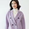 Women's Double-Breasted Wool Coat with Suit Collar - Korean Loose Slimming Style