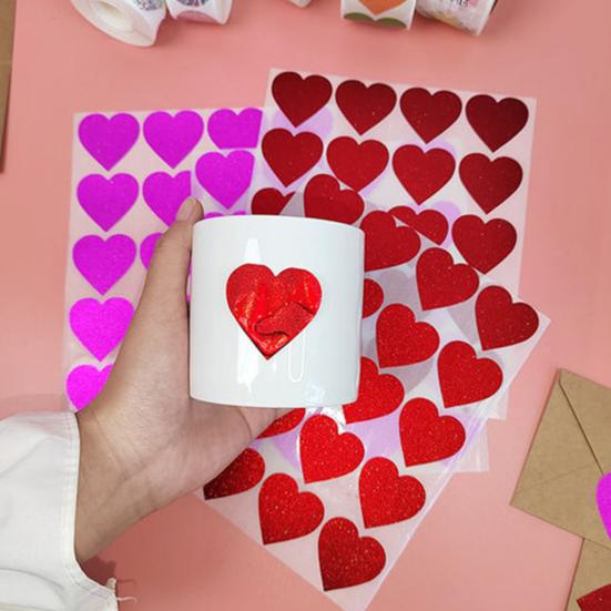 40 Stück Geschenk-Siegel-Siegel-Box-Aufkleber in Herzform, einfarbig, romantische Liebe, Jahrestag, Scrapbooking