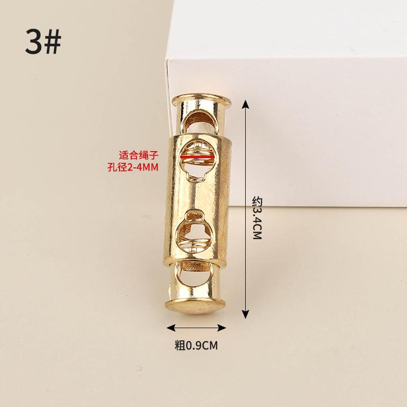 Metal Double-Hole Spring Buckle Pig Nose Buckle Trouser Foot Closure Elastic Buckle Down Jacket Sweater Rope Buckle