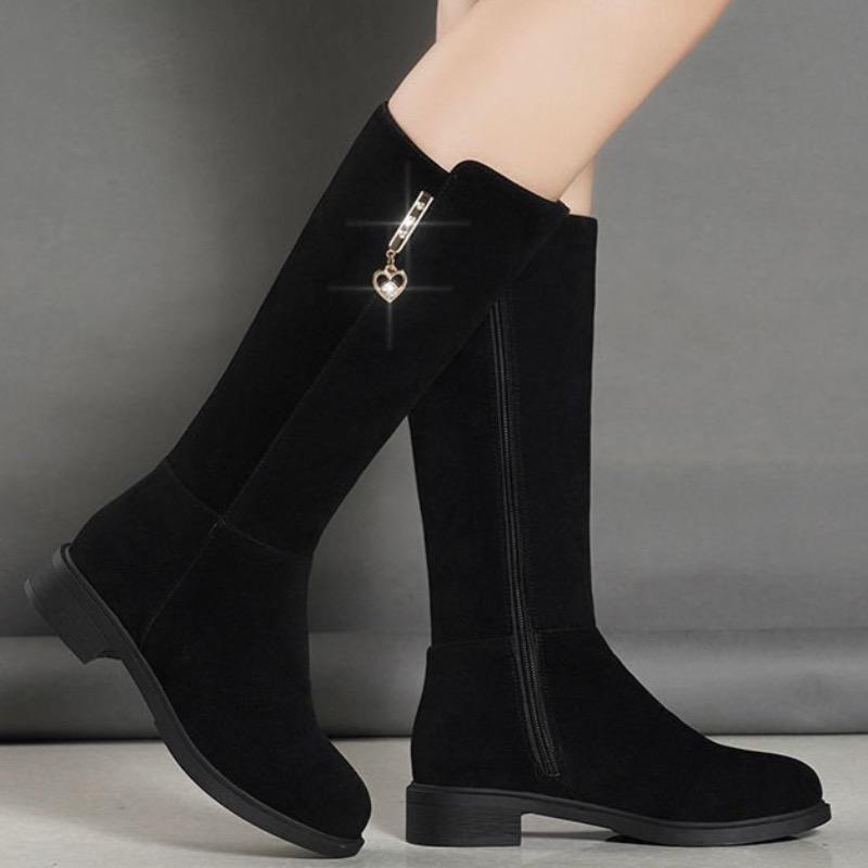 Fashion 2025New Women's Boots Fashion Suede Mid-calf Boot Plush Warm Snow Boots for Women High Top Cotton Boots Winter Boot Botas Mujer