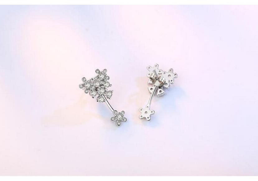Korean Retro Flower Stud Earrings - Two-Way Wear Petal & Star Design for Women
