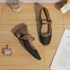 Autumn new Xiaoxiangfeng woven mesh breathable single shoes femininity high heels women are not tired feet Mary Jane shoes