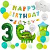 32-Inch Green Digital Cute Dinosaur Balloon Set Birthday Hat Dinosaur Aluminum Film Balloon Flag Birthday Arrangement