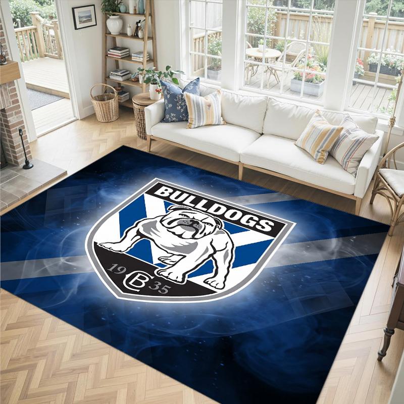 Canterbury-Bankstown Bulldogs Design Crystal Velvet Carpet Cozy Non?Slip Printed Rug For Bedroom Living Room Entrance