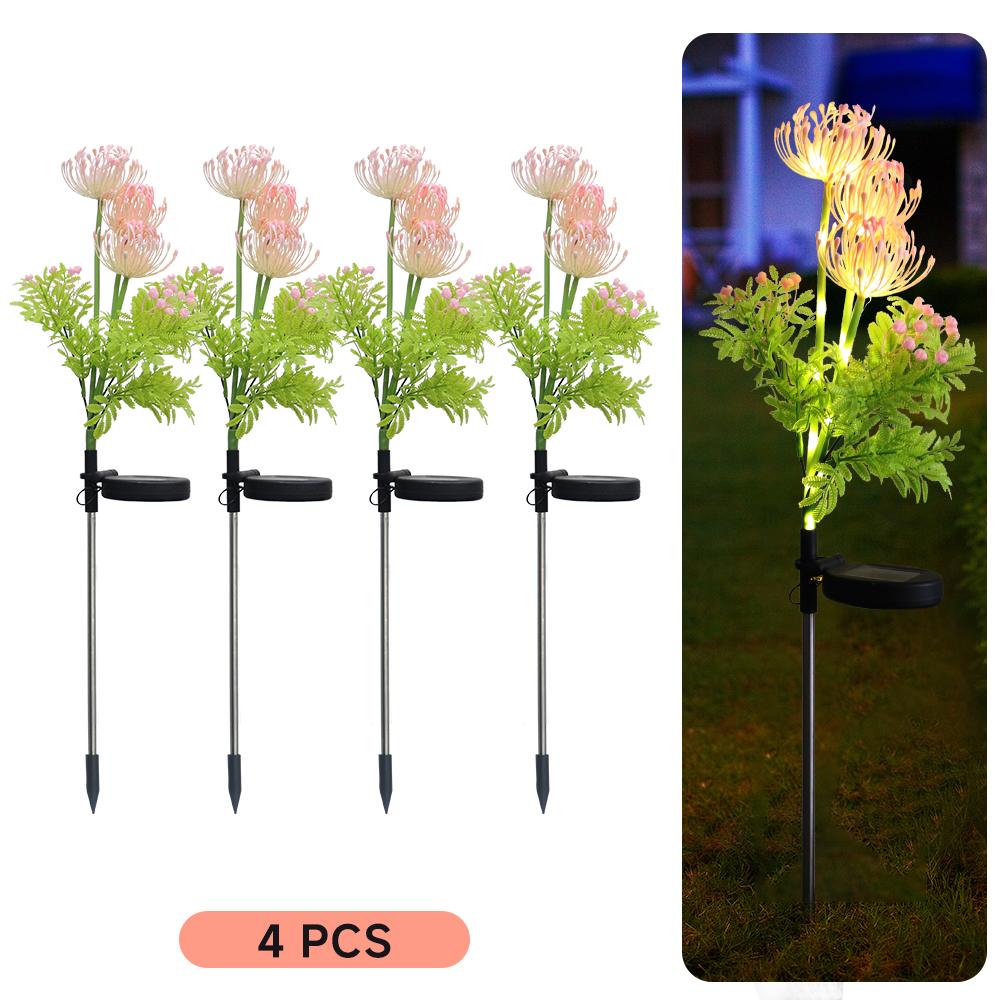 Solar Garden Flowers Lights Garden Decoration Yard Decor with Glowing Flowers & Stem Outdoor Lights Stake Lamp Lawn Lights