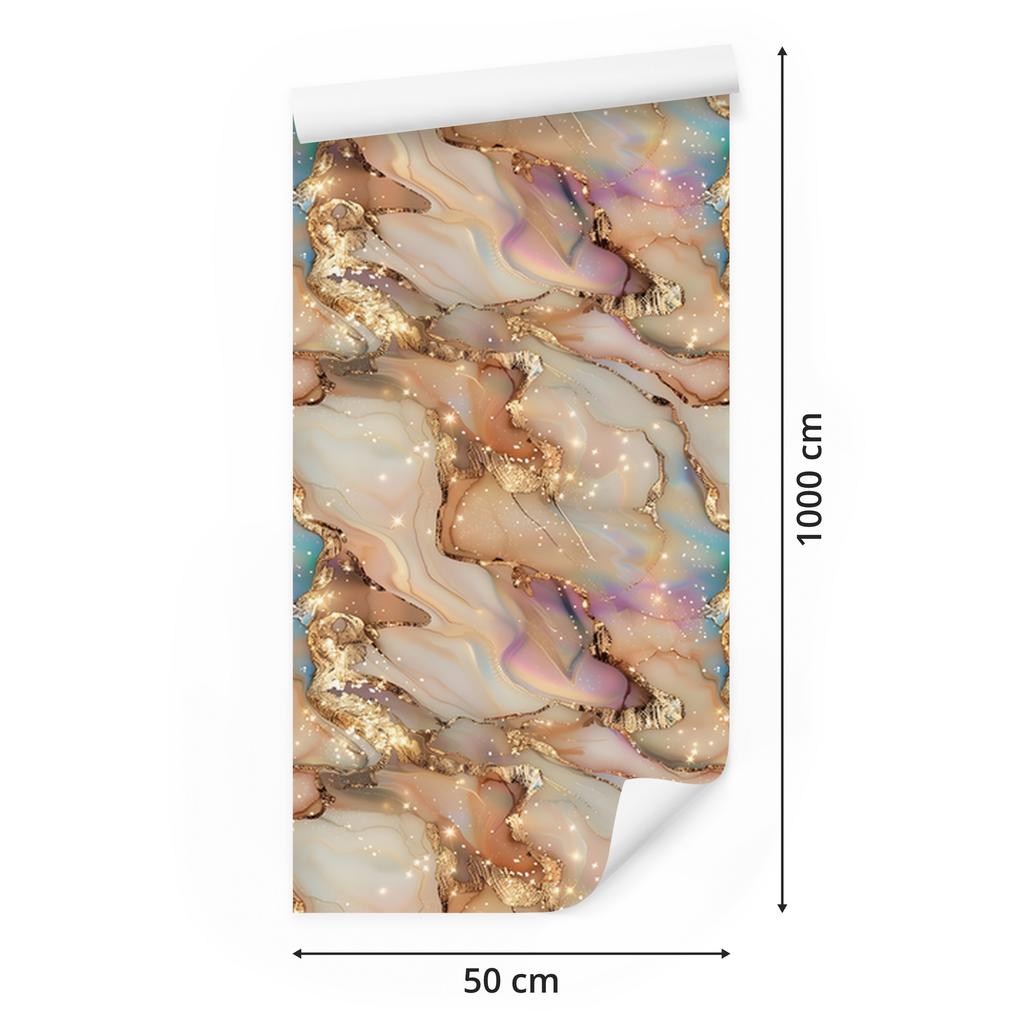 Ink Wallpaper Beige, Orange, Gold and Cream for Living Room and Bedroom 50x1000