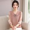 Blusa de Tricô Elegante de Comprimento Médio para Mulheres: Mangas Transparentes, Perfeitas para Primavera e Outono