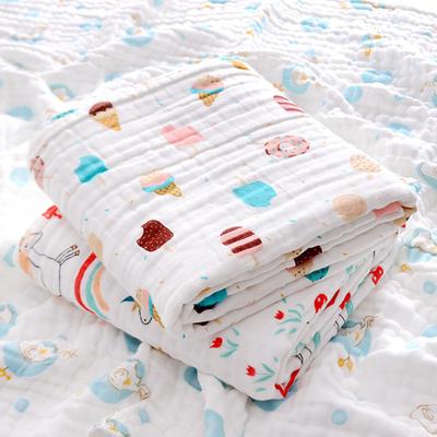 Baby Blanket Eye-catching Keep Body Dry Cotton Cartoon Printed Thin Newborn Swaddling Cloth for Daily