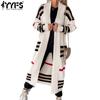 Women's Fashion Casual Fall Winter Stripe Print Long Sleeve Sweaters