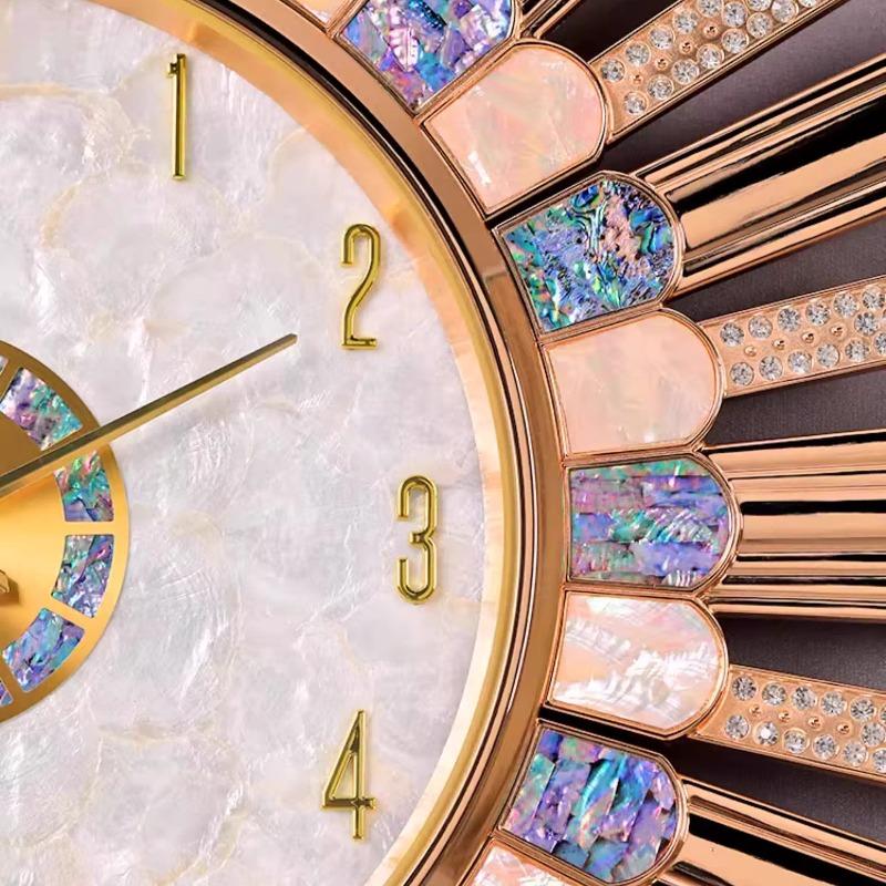 Luxury Large Wall Clock Shell Alloy Living Room Decoration Clock Modern Silent Wall Clocks Art Elegant Room Ornaments Watch