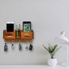 Multipurpose Design Wood Key Holder  (8 Hooks, Brown)