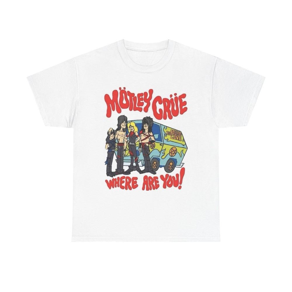 Графическая футболка Motley Crue Скуби-Ду Смешная Унисекс Тяжелый Хлопок Унисекс Футболка S
