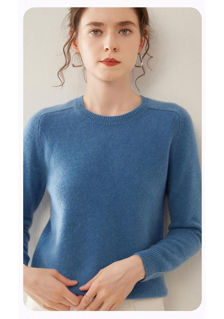 Women's Cashmere Saddle Shoulder Sweater - Thick Autumn/Winter Pullover