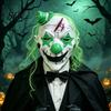 Comfortable Halloween Face Cushion Horror Latex Masque for Adults, Scary Clown Cosplay Prop, Creepy Breathable Masquerade Prop Full Head Hood Costume,