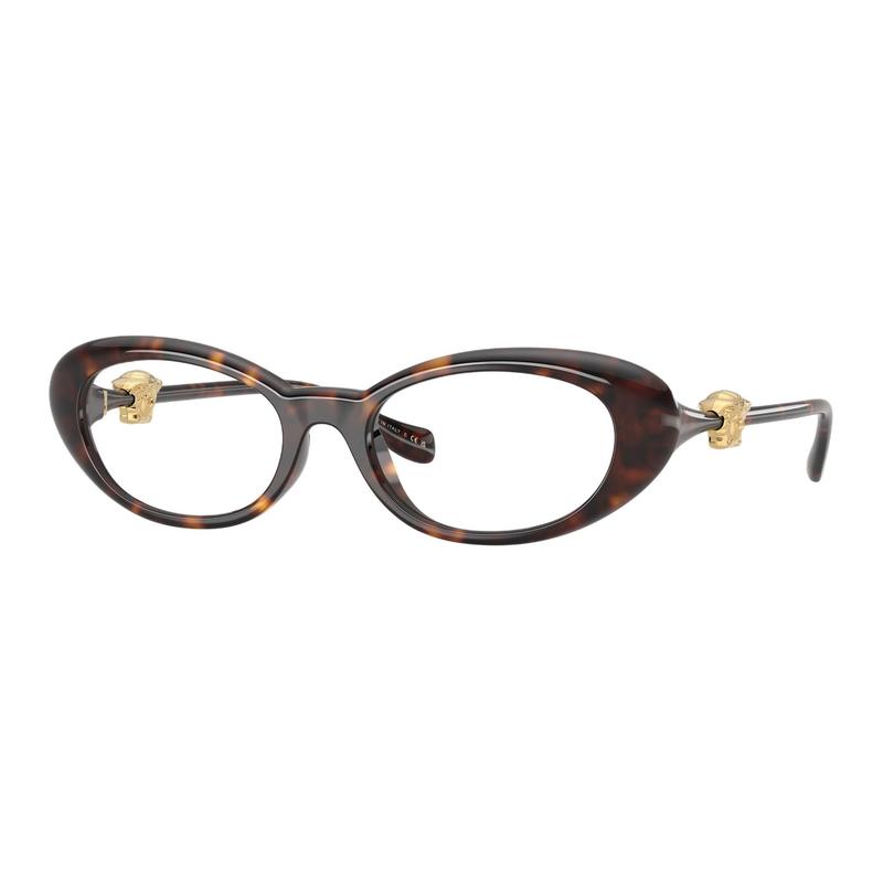 Versace Medusa Logo Design Injection Molding Oval Optical Glasses Women Tortoiseshell 65985773 VE3381U108-Tortoiseshell 52