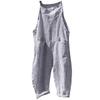 Women's Casual Fashion Pocket Tie Sleeveless Striped Jumpsuit